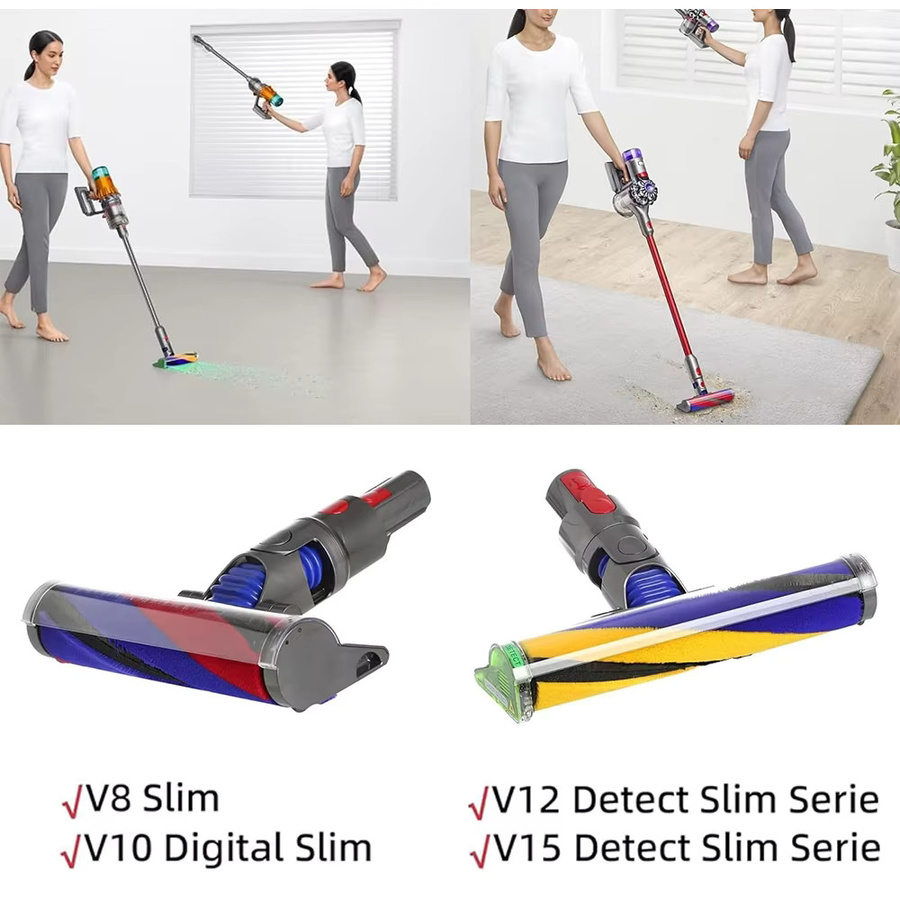 Dyson Ersatz Bürstenwalze Soft Roller für V12Slim V15Slim V8Slim V10Slim SV18 SV20 SV22 Staubsauger in Rot und Multicolour - Bild 2