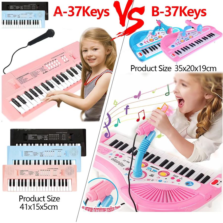 Chriyungel 37-Tasten-Klavier, elektronische Tastatur mit Mikrofon, Lernspielzeug - Bild 3