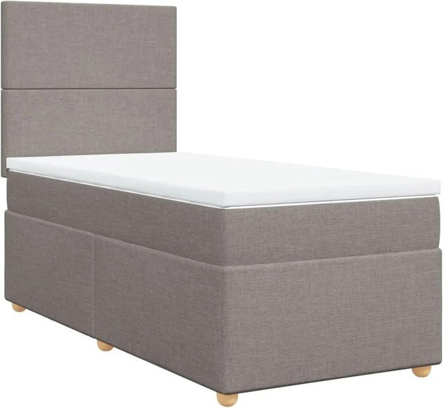vidaXL Boxspringbett mit Matratze Hybrid-Design in Taupe, B/T: 80 x 200 cm - Bild 1