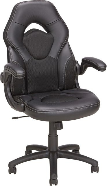 Mömax Drehstuhl in Schwarz mit Kunstleder und Armlehnen für Home-Office und Erwachsene - Bild 1
