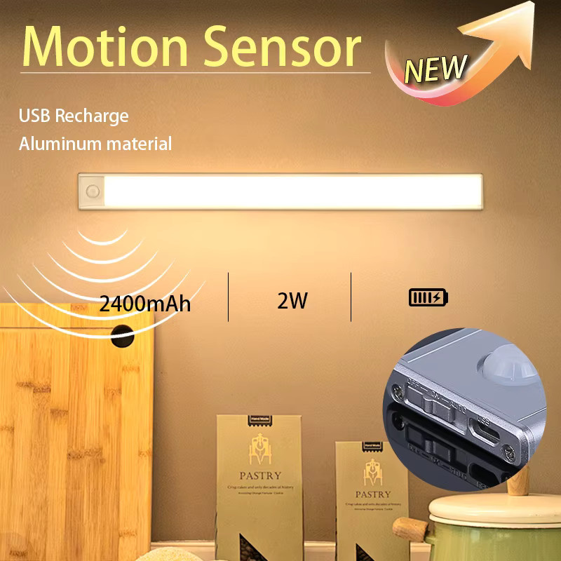 Zuoji LED Schrankleuchte mit Bewegungsmelder und Dimmer, USB wiederaufladbar, Unterbauleuchte für die Küche - Bild 3