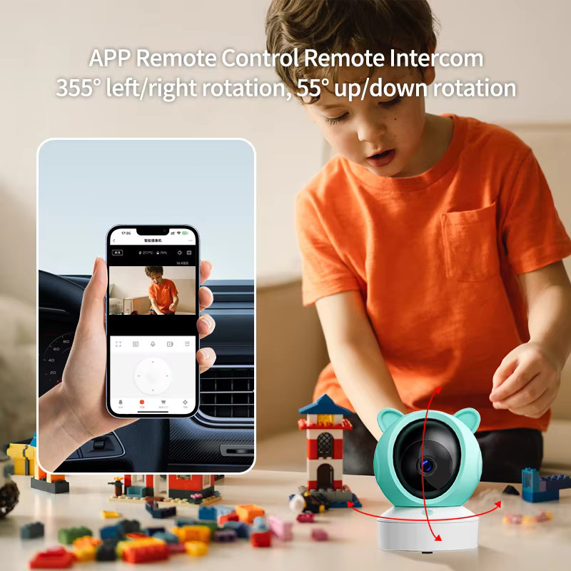 DANMINI 5 Zoll Tuya Babyphone mit 2K High Definition WiFi und App-Steuerung sowie drehbarer Gimbal-Kamera - Bild 2