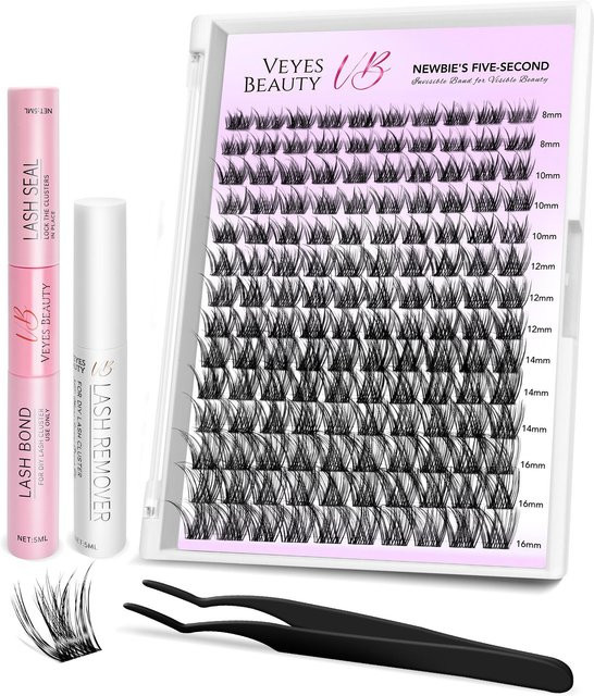 Veyesbeauty LuxeBold Lashes Lash Kit, schwarz, 140 Cluster, 8-16 mm - Bild 1