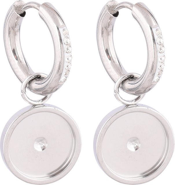 Creolen Edelstahl, Silber, 10 mm, Unisex - Bild 1