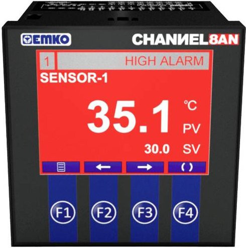 Emko CHANNEL8A-N 2-Punkt-Temperaturregler Schwarz, Messbereich -200 bis +650°C, Relais 5A, B/T/H: 9,6 x 9,6 x 9,6 cm - Bild 1