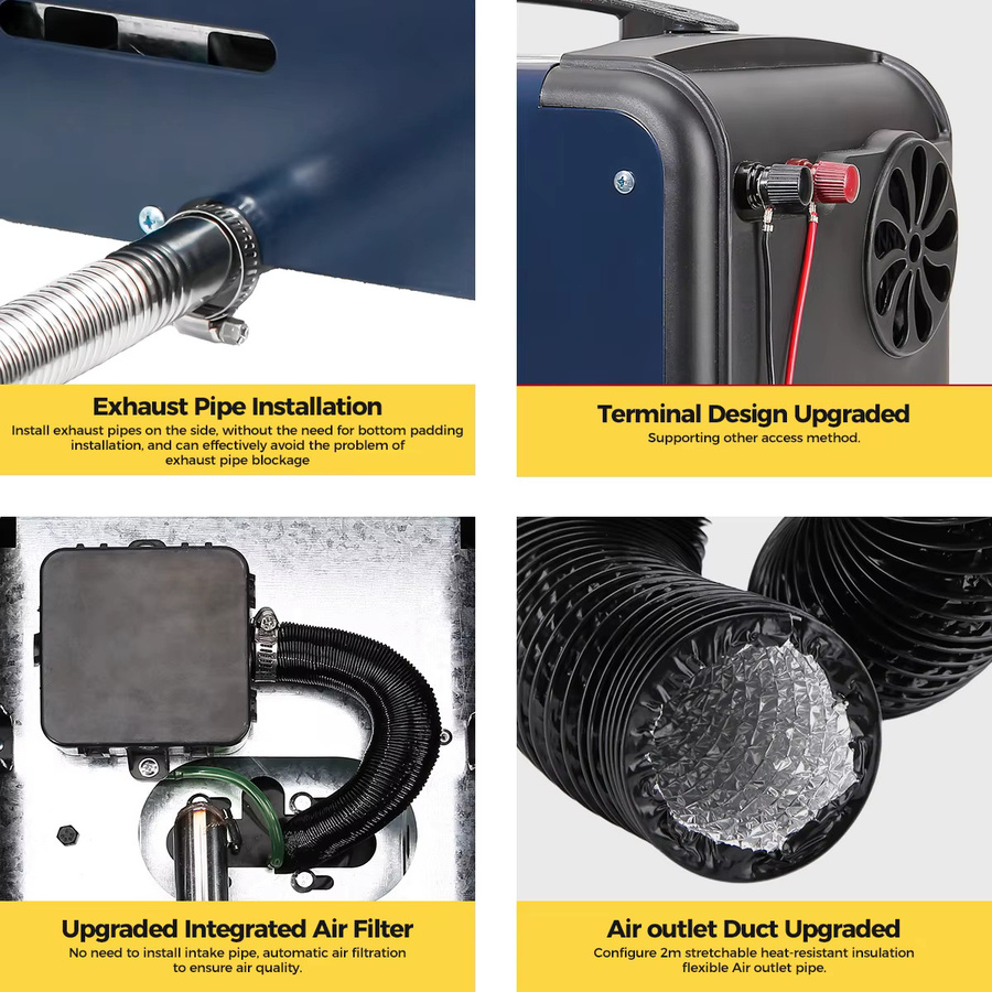 Sunster 8KW Diesel-Luftheizung mit Bluetooth-App-Steuerung und LCD-Display für 12V/24V/220V, geräuscharme Nachtzimmheizung mit Auto-Thermostat für Garage, LKW und Anhänger - Bild 4