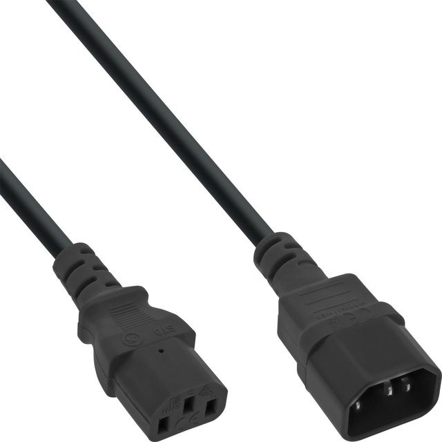 35er Bulk-Pack InLine Kaltgeräteverlängerung C13 auf C14 in Schwarz, 1,8 m - Bild 1