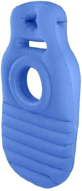 Breath Away Ergonomisches aufblasbares Schwangerschaftskissen in Blau mit herausnehmbarer Bauchöffnung und Doppelkammer-System - Bild 1