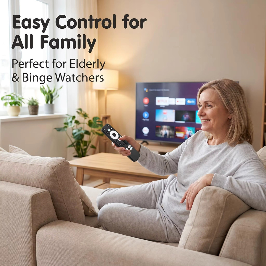 FAZV Bluetooth-Sprachfernbedienung für GD1 Google TV Stick Android 11 4K S905Y4 mit WiFi in Schwarz - Bild 3