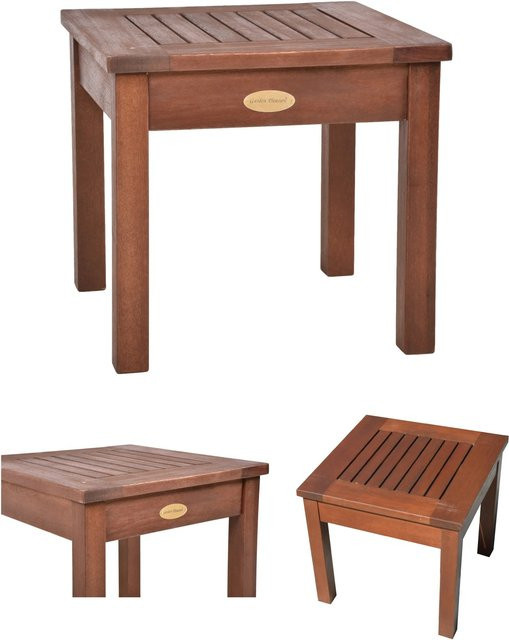 Garden Pleasure Beistelltisch SONORA aus Holz in Dunkelbraun B/T/H: 40 x 40 x 35 cm - Bild 1