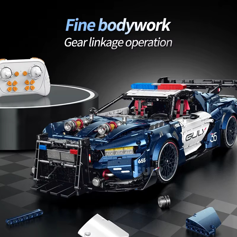 XMWL Supercar-Serie Polizeiauto, ferngesteuertes Blockauto, 3.975 Teile - Bild 2