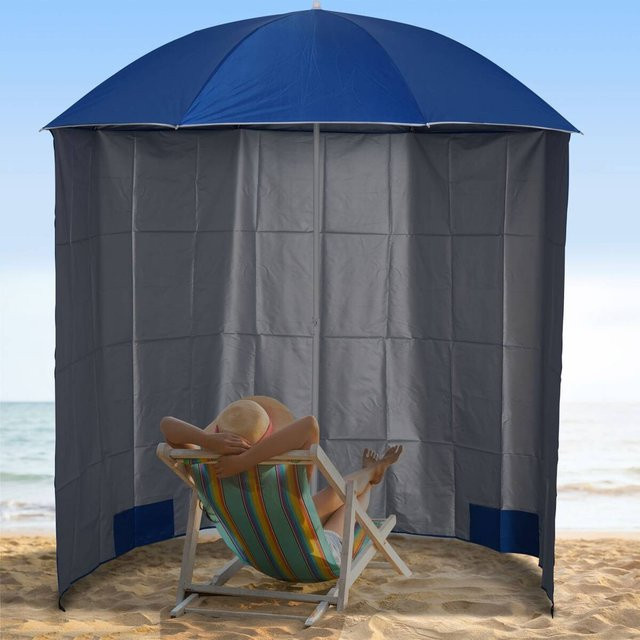 Outsunny Sonnenschirm Blau aus Metall und Polyester mit Durchmesser: 220 cm - Bild 1