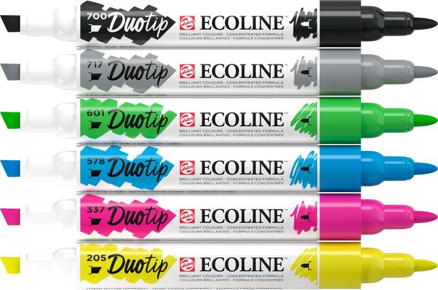 Talens Ecoline Duotip Basis-Set mit 6 Farben in Multicolor - Bild 1