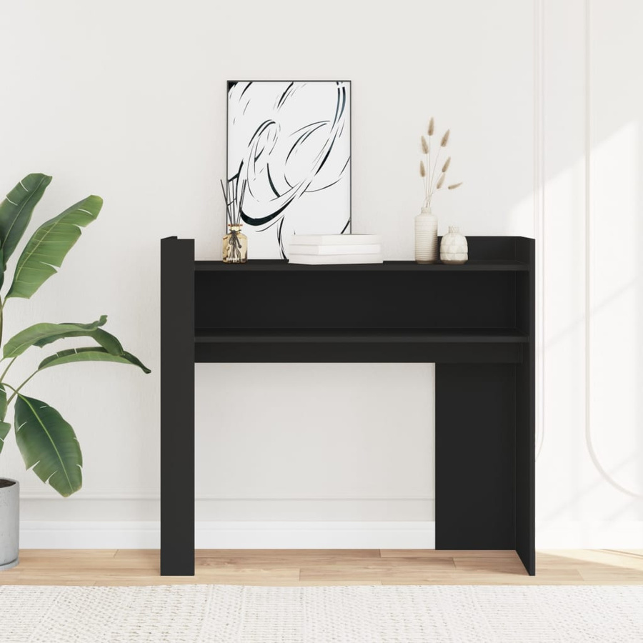 vidaXL Konsolentisch in Schwarz, klassisch, Holzwerkstoff, B/T/H: 100 x 35 x 90 cm - Bild 5