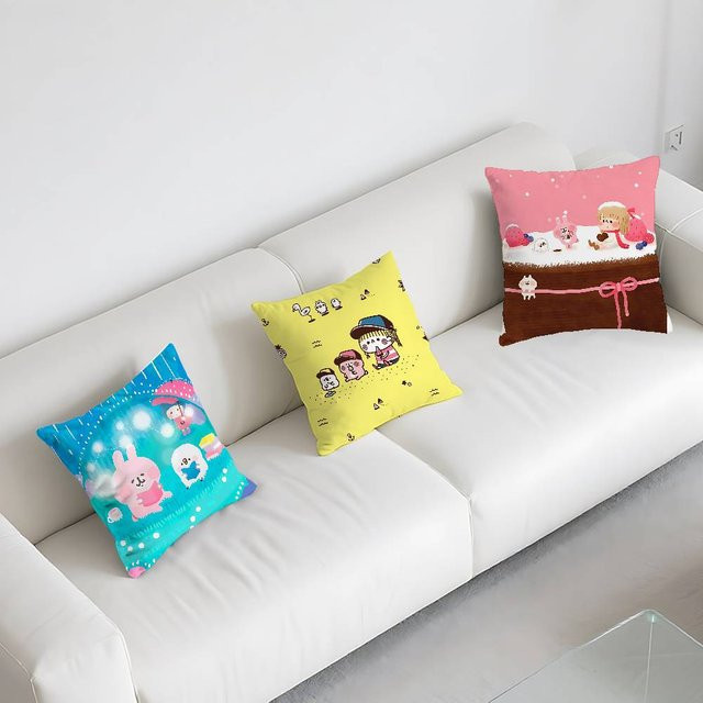52TOYS K-KANAHEI Kissenbezug mit Tier-Motiv, Blau, Polyester, B/H: 40 x 40 cm - Bild 1