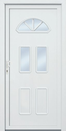 Meeth Kunststoff-Haustür Signum PVC in Weiß mit Glaseinsatz, nach innen öffnend, modern, B: 88,0 cm, H: 200,0 cm, T: 7,0 cm - Bild 1