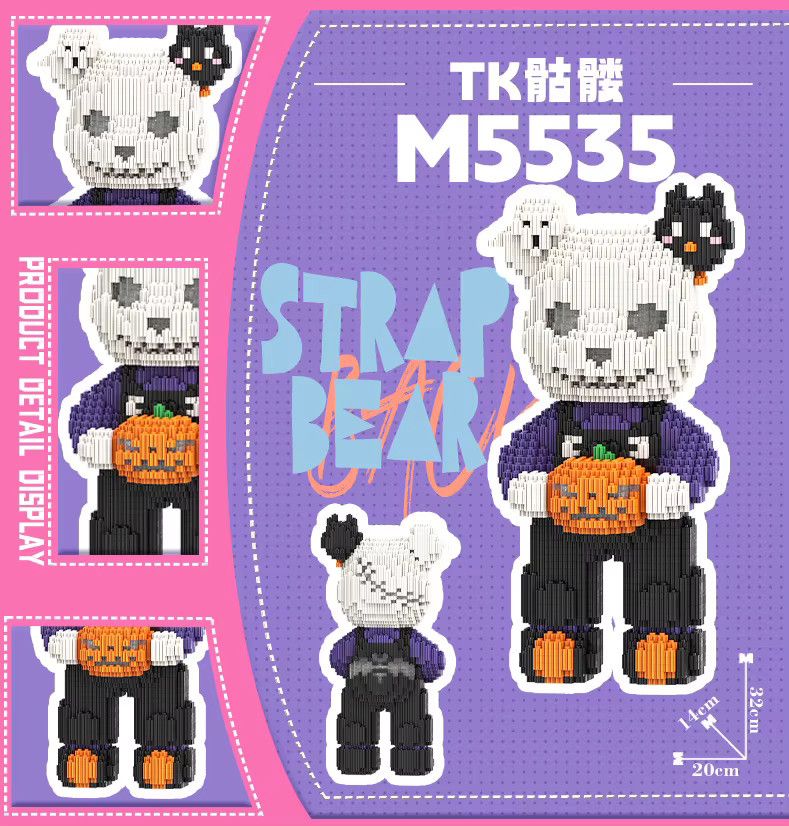 Keeppley Halloween 3D-Puzzle Bausteine Geister-Kürbis-Skelett-Bär Konstruktionsspielzeug zur Heimdekoration - Bild 2