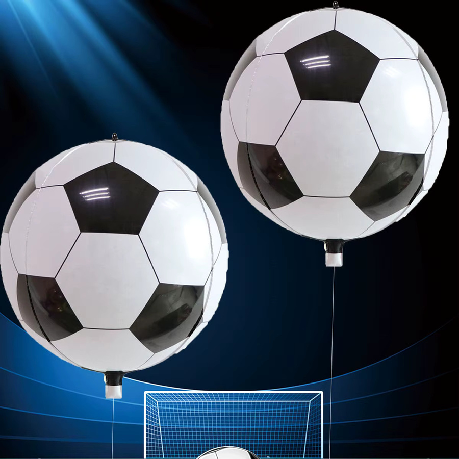2er-Set 4D Fußball Folienballons in stereoskopischer Globus- und Basketball-Optik für Kindergeburtstage und Partydekorationen - Bild 2
