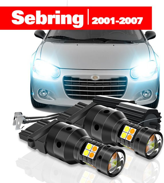 LECIBUBI LED Dual-Mode Blinker und Tagfahrlicht DRL Set in Schwarz für Chrysler Sebring 2001-2007, 2 Stück - Bild 1