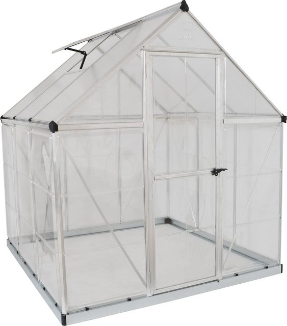 Palram Canopia Hybrid Gewächshaus mit Fundament aus Polycarbonat, Silber, L x B x H: 186 x 185 x 208 cm - Bild 3