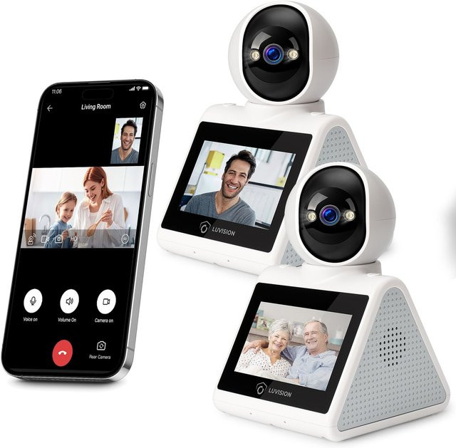 LUVISION 2er Set PTZ WLAN Überwachungskamera mit Videoanruf und Autotracking, 4MP Gegensprechkamera zur Baby- und Seniorenüberwachung - Bild 1