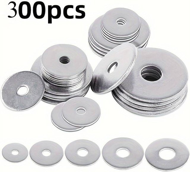 300 Stück Edelstahl-Flachscheiben M2,5 x 6 x 0,5 mm in Silber - Bild 1
