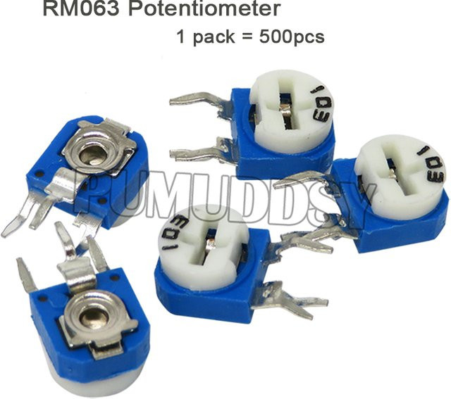 500 Stück PUMUDDSY RM-063 Trimpot Trimmer Potentiometer variabler Widerstand in Blau - Bild 1