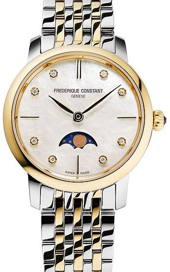 Frederique Constant Armbanduhr, Mondphase, Quarz, Edelstahl, Diamant, Damen - Bild 1