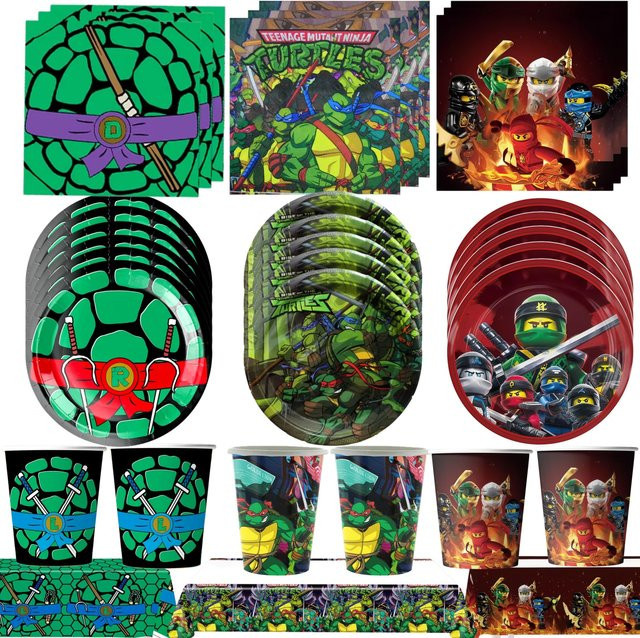 Potdemiel Ninja Turtles Geburtstagsparty Dekoration Set mit Ballons, Tellern und Bannern in Multicolour - Bild 1