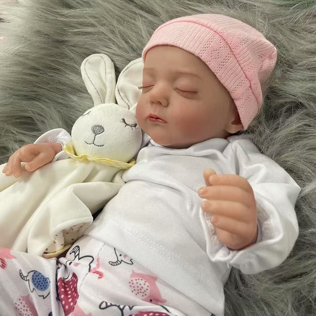MRB Babypuppe Alessia, 20-Zoll, lebensecht bemalt, 3D-Hautton, sichtbare Adern - Bild 1