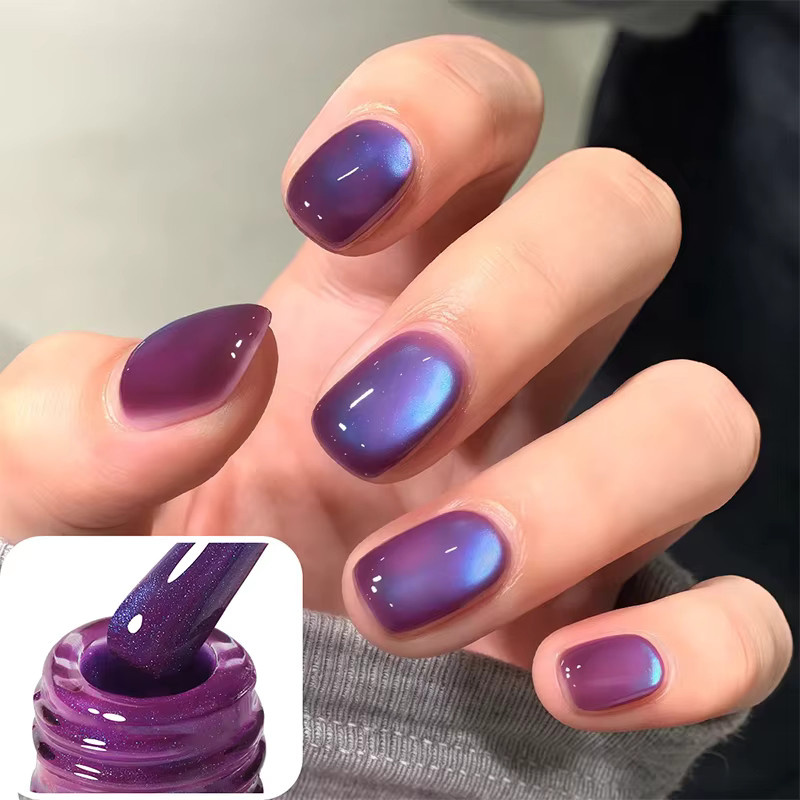 MISS SHAKA Blaubeer-Katzenaugen Gel-Nagellack, Schimmernd, 12 ml - Bild 4