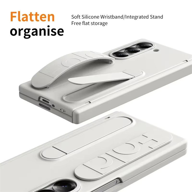 Moderne Samsung Phone Case Schutzhülle mit Armbandhalter und Stiftschlitz für S Pen sowie Displayschutzfolie in Blau oder Weiß für Samsung Z Fold 7 6 5 4 3 - Bild 3