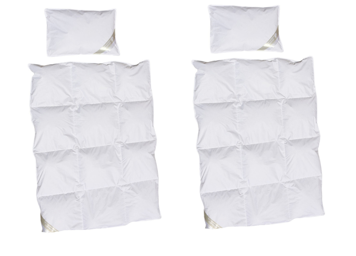 2er Set Betten Hofmann Kinder Ganzjahres Daunenbett und Kopfkissen aus 100% Daunen, Weiß, B/T/H: 135 x 200 cm und 40 x 60 cm - Bild 1