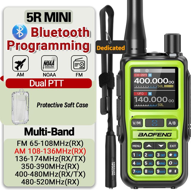 Baofeng UV-5R Mini Walkie-Talkie in Schwarz mit Bluetooth-Programmierung, APP-Steuerung und großer Reichweite - Bild 1