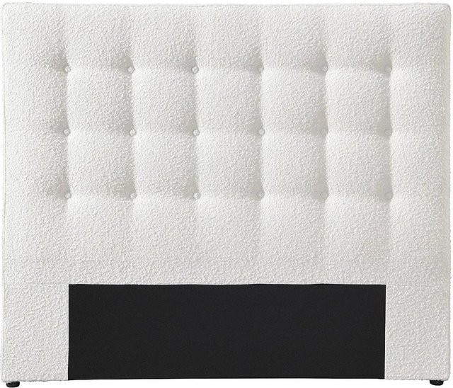 Vente-unique Bettkopfteil Francesco in Weiß, gepolstert mit Bouclé-Stoff, Breite: 184,5 cm - Bild 1