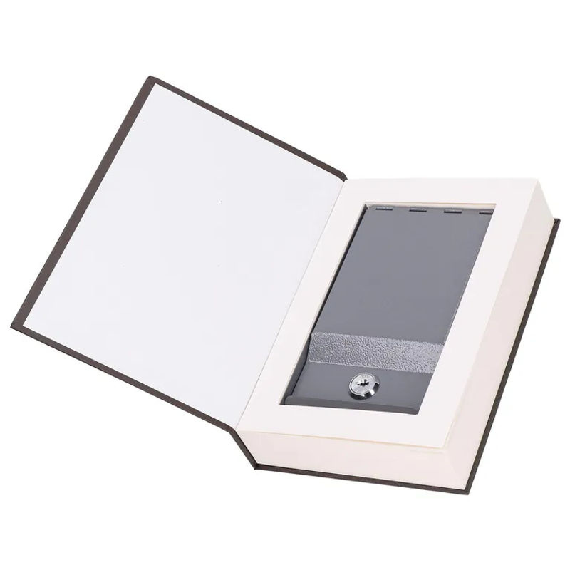 CosyHome Buchsafe aus Metall in Braun mit Schlüsselschloss zur Aufbewahrung von Bargeld und Schmuck - Bild 3