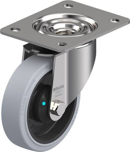 Blickle Lenkrolle LKX-POEV 125KAD-3-SG in Schwarz und Grau mit Edelstahl und Kunststoff, Rad-Durchmesser: 125 mm, Tragfähigkeit: 250 kg - Bild 1
