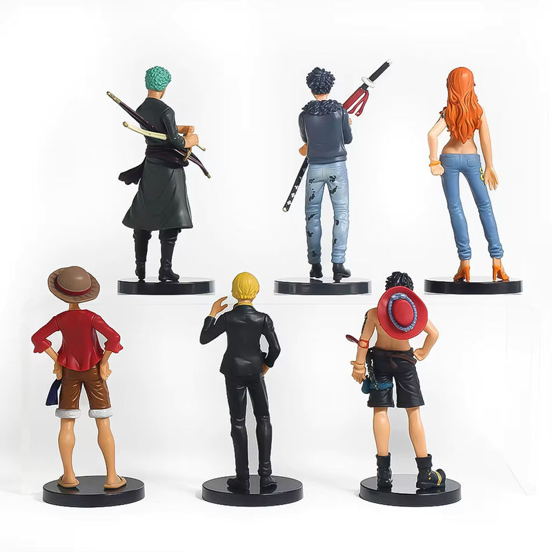 Bandai One Piece Figuren-Set mit 6 Actionfiguren aus Kunststoff, mehrfarbig, Luffy Ace Zoro Nami Sanji Sammlerstücke für deinen Schreibtisch - Bild 3