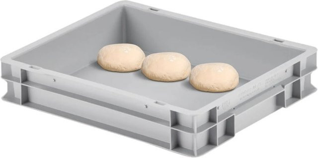 CHEFGASTRO Pizzaballenbox Grau ohne Deckel Teigwanne für Pizzateig H x B x T: 7,5 x 40 x 30 cm - Bild 1