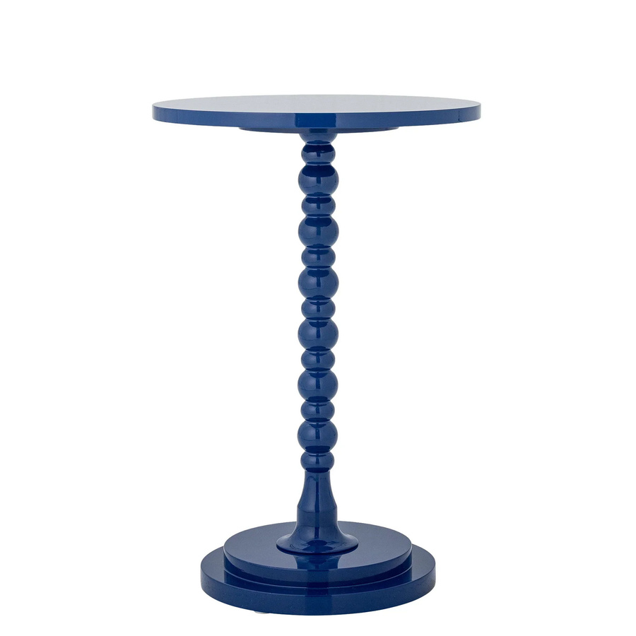 Bloomingville Beistelltisch Ellar in Blau, hochglänzend, rund, Durchmesser: 40 cm, Höhe: 61 cm - Bild 1