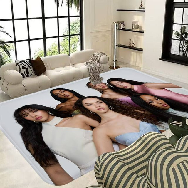 LjqTen K-pop Katseye Teppich für Kinderzimmer und Wohnzimmer, rutschfest und waschbar, Mehrfarbig, B: 150 cm, T: 220 cm - Bild 1