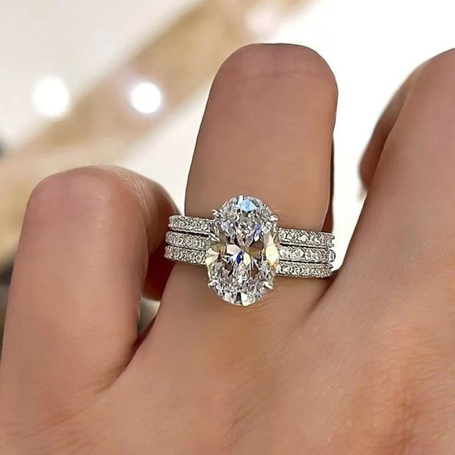 YIRAN Jewelry Ringe 3er Set, Zirkonia, Kupfer, Silber, Damen - Bild 1