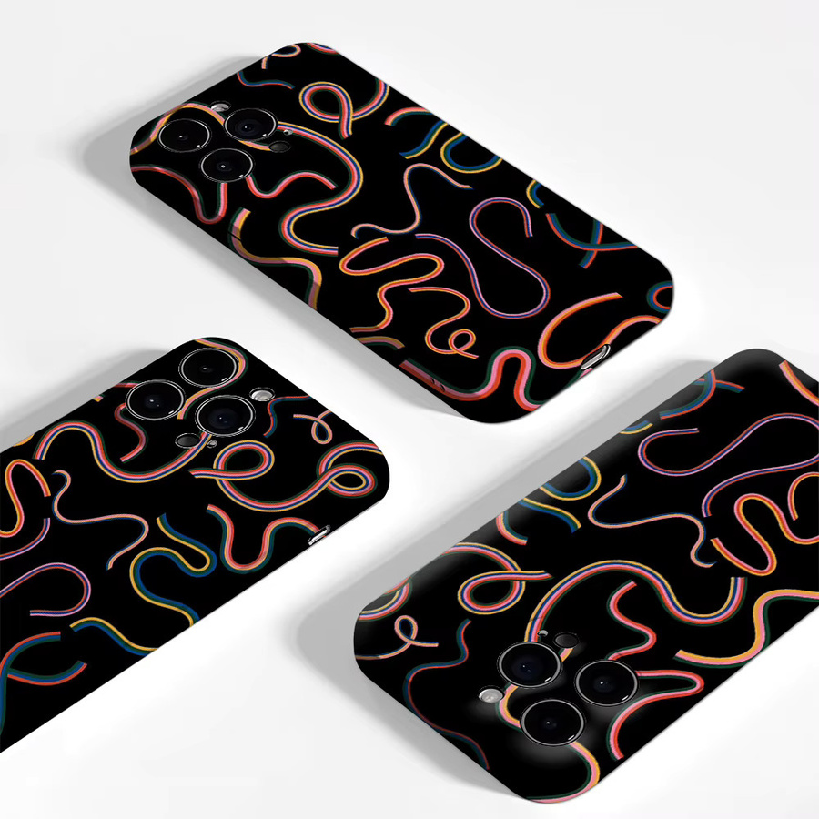 Potdemiel Neon-Swirl Handyhülle für iPhone 17 16 15 14 13 Pro Max Plus, robuste ein- und doppelschichtige Magnet-Schutzhülle in Multicolour - Bild 3
