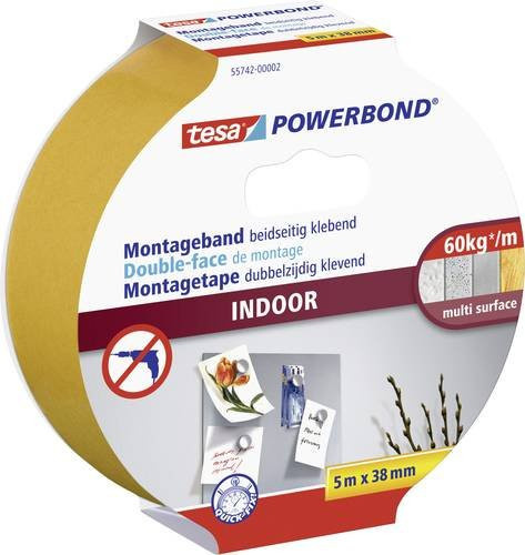 tesa Powerbond Montageband Indoor Orange, Breite: 38 mm, Länge: 5 m - Bild 1