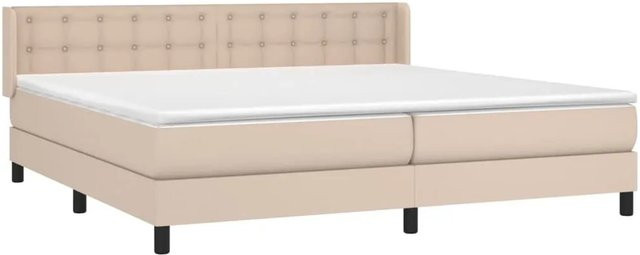 vidaXL Boxspringbett Hybrid mit Taschenfederkern in Braun und Beige, B/T/H: 200 x 200 x 203 cm - Bild 1