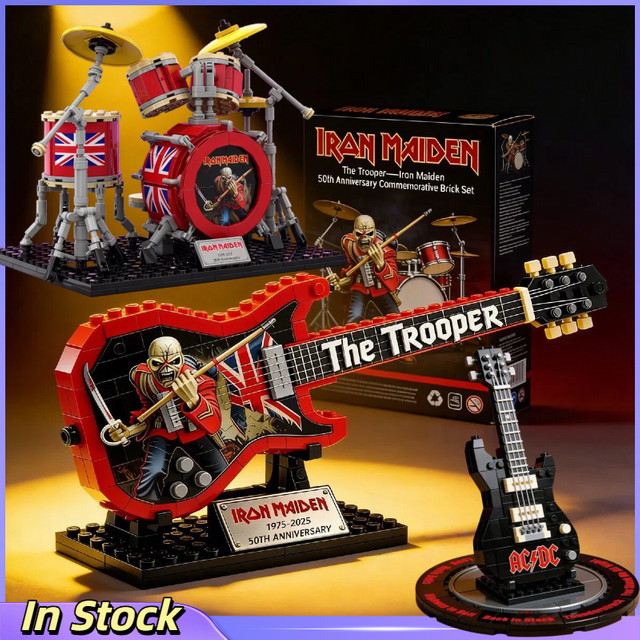 Bandai Gitarren-Trommel-Ständer-Bausatz, Modell Rockband-Inspiriertes Puzzle, DIY Mini-Spielzeug - Bild 1