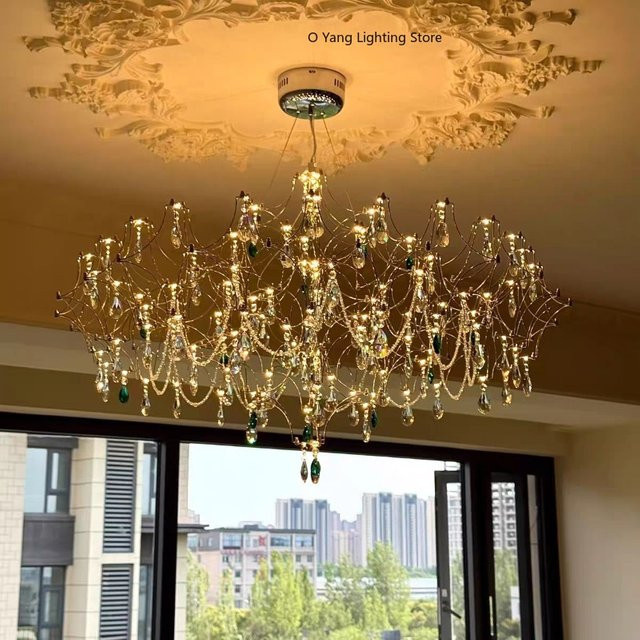 JIANKEXING LED Kristall Deckenleuchte in Firefly Form aus Edelstahl in Silber - Bild 1