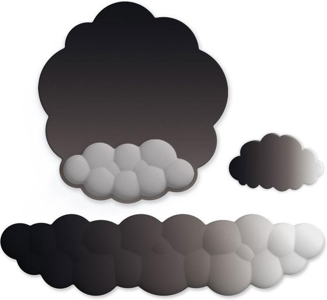 Ergonomisches 3-teiliges Cloud-Mauspad und Tastatur-Handgelenkauflage-Set mit Memory-Schaum und Untersetzern, Farbe: Mood Jungle/Grau/Mehrfarbig - Bild 1