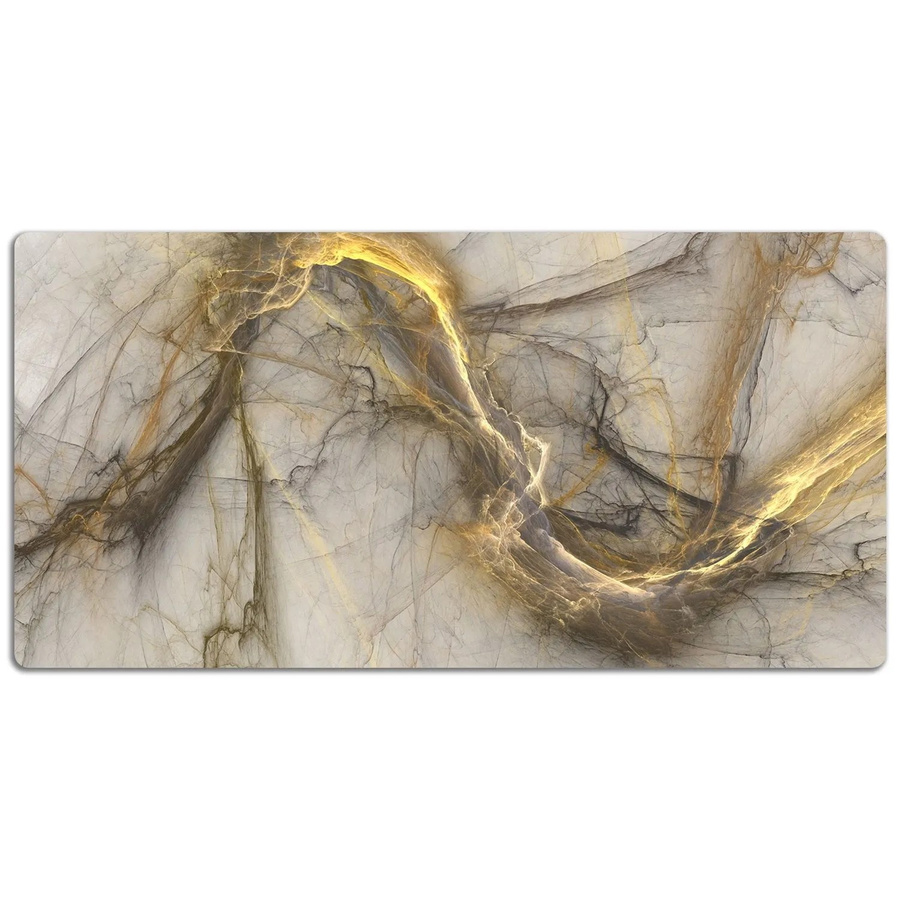 Tulup Schreibtischunterlage Goldener Marmor in Beige, B/T: 100 x 50 cm - Bild 2
