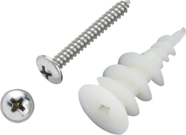 LUX-TOOLS Gipskartondübel aus Kunststoff mit Schrauben, Farbe: Weiß, Durchmesser: 14 mm, Länge: 32 mm, 50 Stück - Bild 1